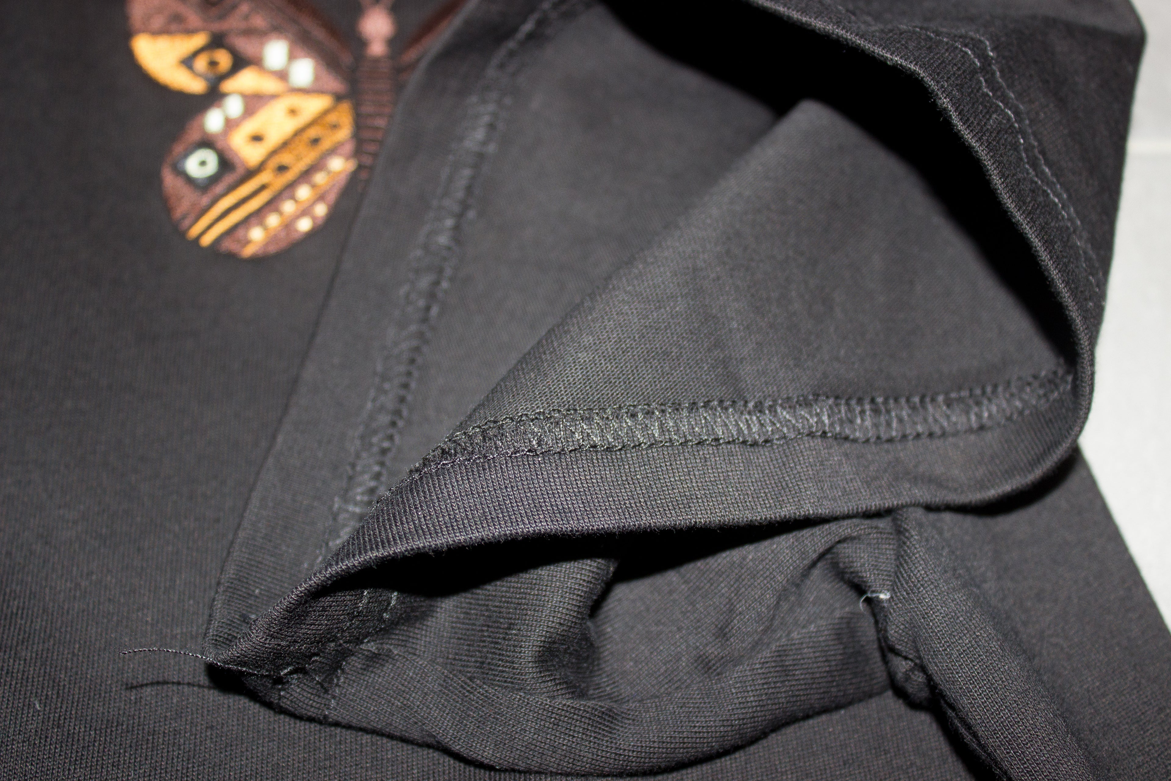 Yoruba Normal Essential Tee – Black |Signature Butterfly Embroidery