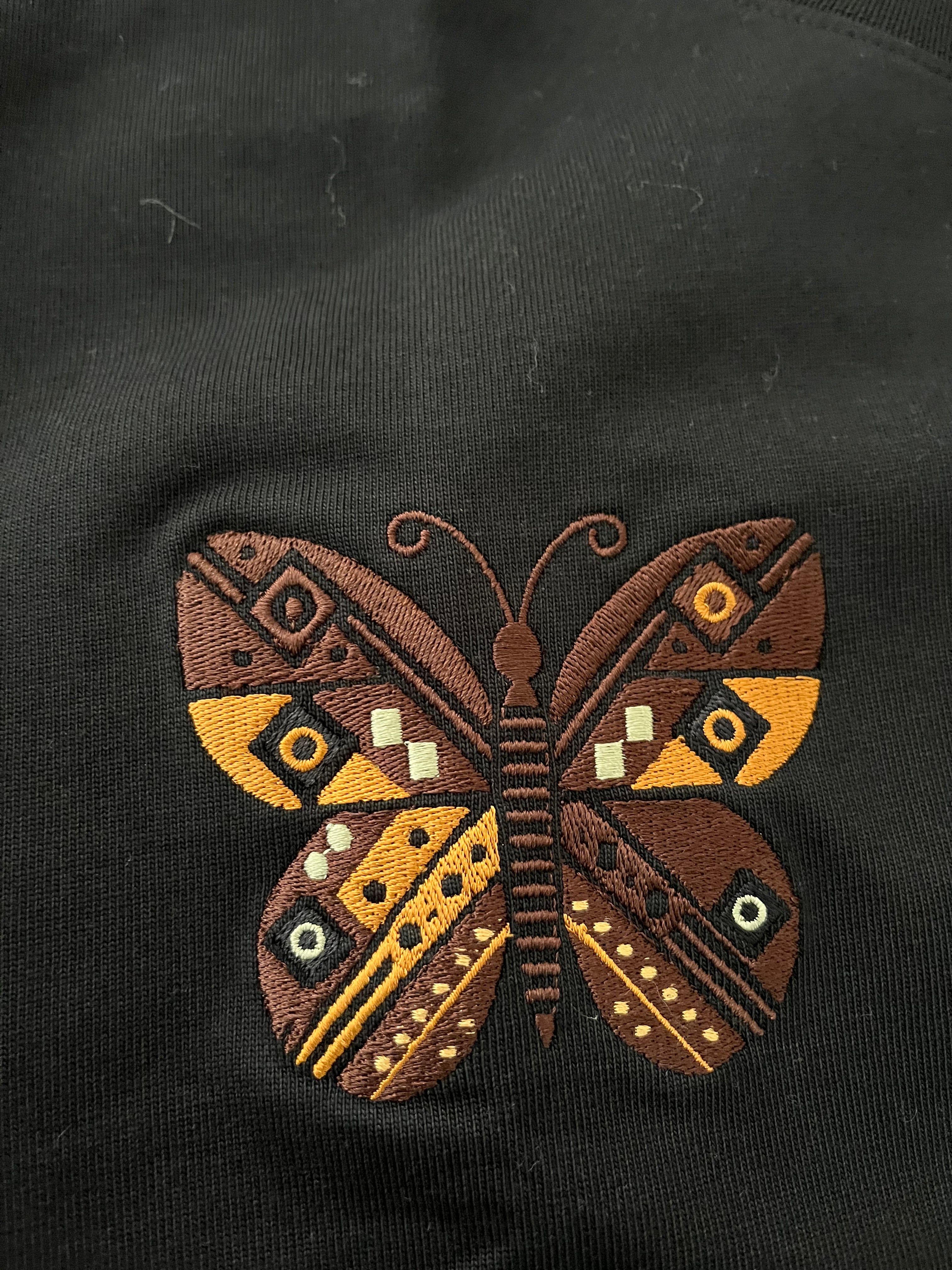 Yoruba Normal Essential Tee – Black |Signature Butterfly Embroidery