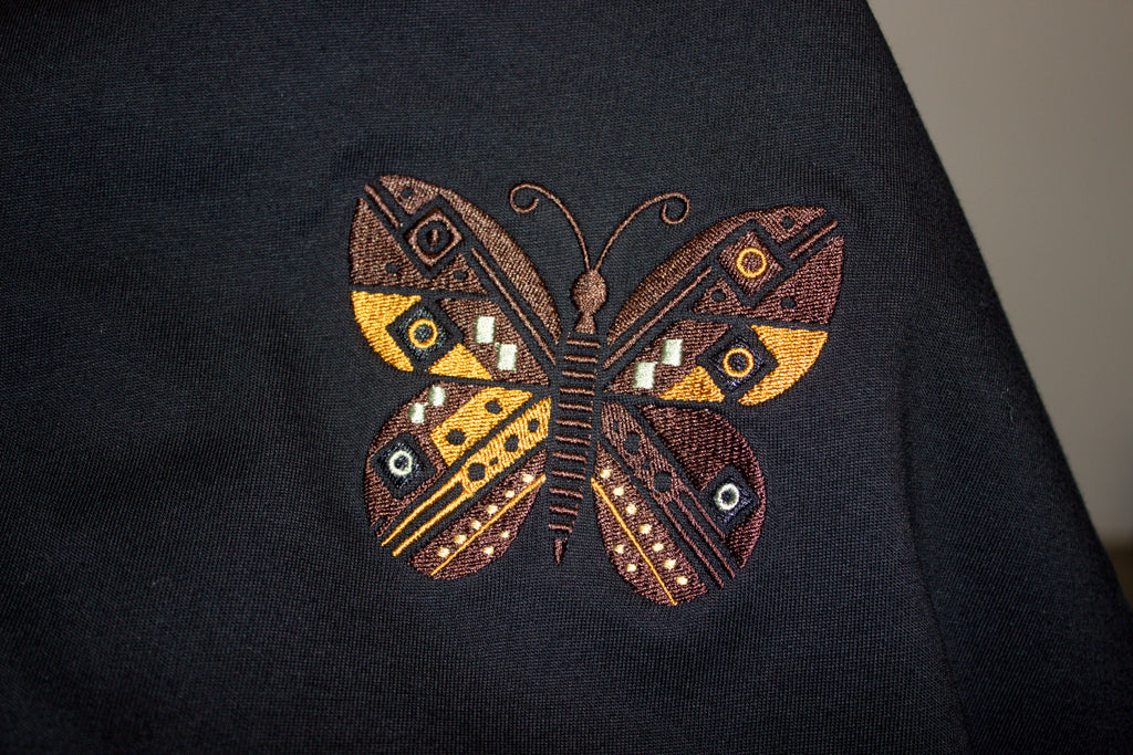 Yoruba Normal Essential Tee – Black |Signature Butterfly Embroidery