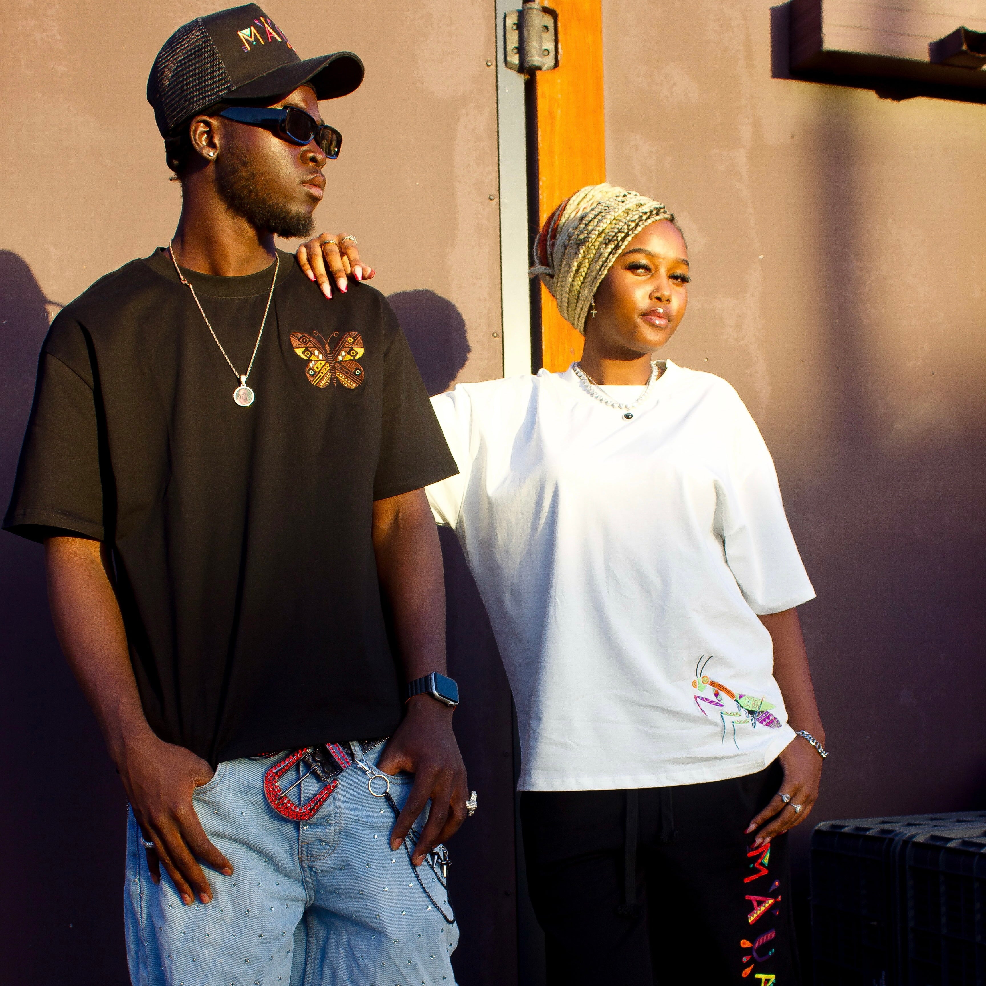 Yoruba Normal Essential Tee – Black |Signature Butterfly Embroidery