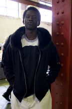Black Detachable Fur collar Terry Hoodie